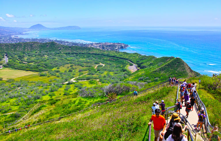 hiking on the diamondhead