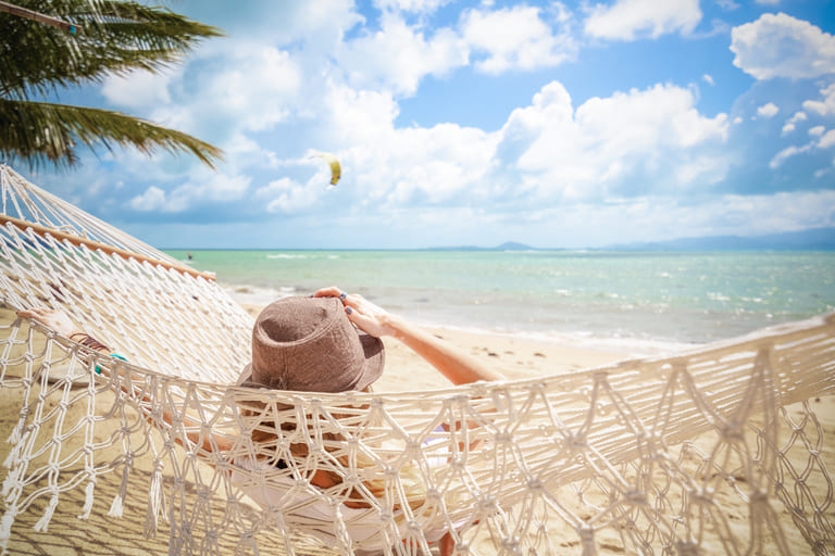 woman at the hawaii beach